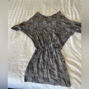Karina Grimaldi Cold  Shoulder Silk Snake Print Dress